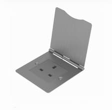 Image of British General 13A 1-Gang Unswitched Floor Socket Brushed Steel NEW