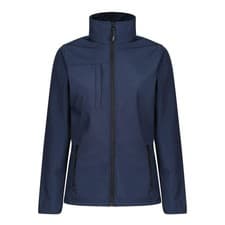 Image of Regatta Octagon II navy/grey women's waterproof stretch softshell jacket #TRA689