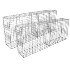 Image of Gabion Baskets 4 Pack Outdoor Cages 100 x 95 x 30cm Stone Wire Mesh Planter