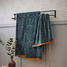 Image of MORRIS & CO Imperial Crown Set of 3 Hand/Bath/Sheet Towels in Teal BNWT