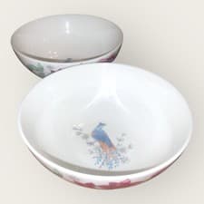 Image of Denby Monsoon Kyoto White 2x Cereal Bowls 6.5” Excellent Unused New With Labels