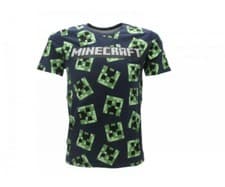 Image of OFFICAL Minecraft Creeper face Kids Green T-Shirt Age 8