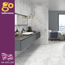 Image of Luxury Matt Marble Effect Ceramic Grey White Wall Tile 600x600mm Box