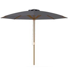 Image of Outsunny Wooden Garden Parasol with Rope Pulley Mechanism, Dark Grey