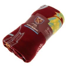 Image of West Ham Fleece Blanket Football Club Bed Sofa Throw Multi crest Gift