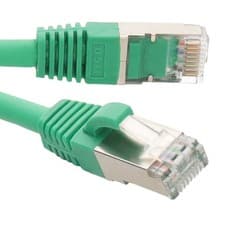 Image of Shielded Cat6A SSTP LSZH RJ45 Network Ethernet Patch 10 Gigabit Cable 0.5m Green