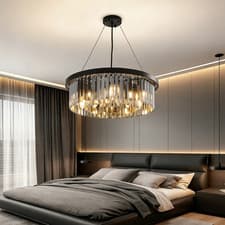 Image of 9*E14 Crystal Chandeliers Luxury Chandelier Pendant Ceiling Light for Bedroom