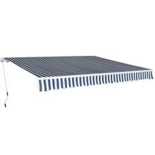 Image of Folding Awning Manual Operated 400 cm Blue/White