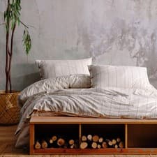 Image of Helen 100% Cotton Double Size Duvet Cover Set - Garment Washed Soft Finish