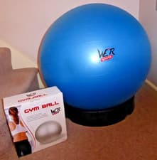 Image of swiss exercise ball by WE*R 65cm and Reebok ball holder