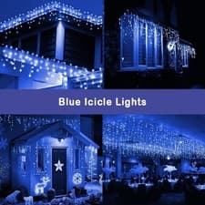 Image of Christmas Fairy Lights LED Icicle Waterfall Snow Chaser Outdoor Xmas Decor 5M
