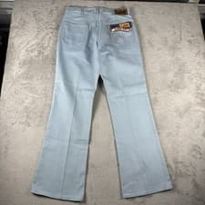 Image of RARE Vintage 70's Lee Riders Boot Cut Flare Mens 34x33 Light Wash Jeans NEW