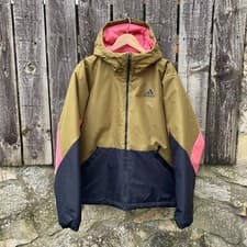 Image of Adidas Back To Sport Insulated Jacket M New BNWT Khaki Black Pink Puffer Winter