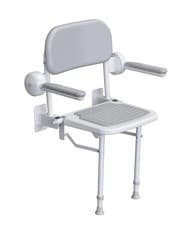 Image of AKW Series 1000 Standard Padded Fold-Up Shower Seat with Back & Arms Shower Sea