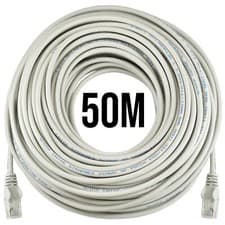Image of 50m LONG Ethernet Cable Cat5e Internet Patch Lead Grey Network LAN Wire SNAGLESS