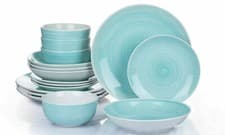 Image of 16-Piece Dinner Set Round Square Crockery Porcelain Stoneware Plates Bowls Mugs