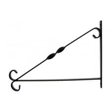 Image of 2,4,6 Metal Heavy Duty Hanging Basket Bracket Black Pvc Coated 12-14 Inch