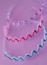 Image of Brand New in Pack Zig Zag Crystal Pattern Blue Pink Purple Alice Band Hair
