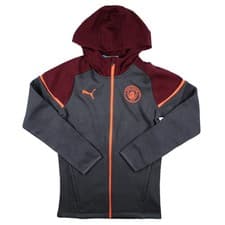 Image of Men's Hooded Jacket Strong Grey 2023-2024 Man City Casuals Training Sportswear