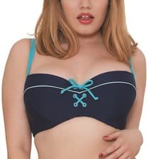 Image of Curvy Kate CS4061 Set Sail Balcony Bikini Top in Indigo Mix