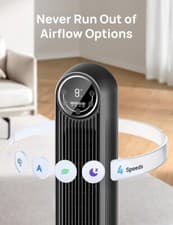 Image of Ultra Quiet Tower Fan – High-Speed Cooling, Remote, Oscillating, Timer – Bedroom
