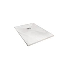Image of Luxury White Slate-Effect Stone Resin Shower Tray 1200x800 1200x900