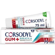 Image of Corsodyl Gum+ Breath & Sensitivity Whitening Toothpaste 75ml Oral Care