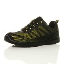 Image of MENS ROUND TOE CONTRAST WORK LACE UP STEEL TOE CAP SAFETY TRAINER SHOE SIZE 9 43