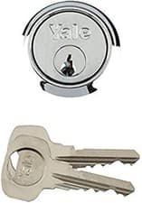 Image of Yale P-X54KP-CH Replacement Rim Cylinder – Chrome, 4 Keys, High Security