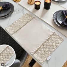Image of New Catherine Lansfield Deco Sequin Champagne Placemats (4 included 30cm x 46cm)