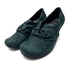 Image of Hotter Donna Shoes Size 6.5 UK Wide Fit New Green Suede Court Shoes EXF 