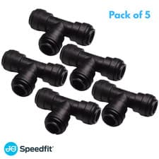Image of 5 x John Guest JG 12mm Union Tee SpeedFit Push Fit Pipe Water Fitting Connector