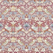Image of William Morris Design Strawberry Thief Wallpaper Plum Cream Paste The Wall