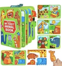 Image of Animals Busy Book for Toddlers 1-3 - Montessori Sensory Toys Busy Board Book