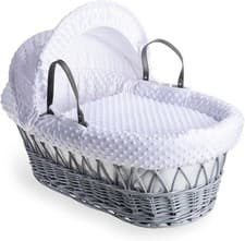 Image of Clair de Lune Dimple Grey Wicker Moses Basket