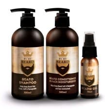 Image of Premium Beard Shampoo Conditioner And Face Moisturiser Oil Complete Triple Pack