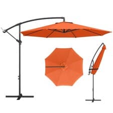 Image of Outsunny 3(m) Garden Banana Parasol Cantilever Umbrella w/ Base, Orange
