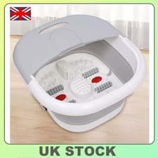 Image of UK Plug Grey Foldable Steam Foot Spa Bath Tub – Multi-Mode with Bubble Massage