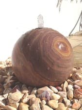 Image of Solar Power Rainbow Sandstone Sphere 60cm Diameter Water Feature Kit With LEDs