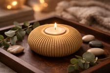 Image of Minimalist Tea Light Candle Holder Modern Home Decor Living Room Accent