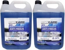 Image of 2 x Blue Antifreeze Summer Coolant Engine Anti Freeze Concentrate 4.54L Litre