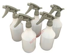 Image of 5 x Trigger Spray Bottles 750ml, Valeting, Grey Tolco, chemical resistant heads