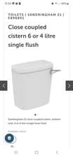 Image of Armitage Shanks Sandringham 21 Cistern With Lever Flush Handle E896801 White C/C