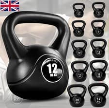 Image of 2-24kg Vinyl Kettlebell Weight Set Kettlebells Exercise Home Fitness Workout Gym