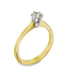 Image of 18ct Yellow Gold Diamond Engagement Ring - Size L½ - 0.33ct