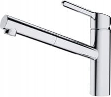 Image of FRANKE ORBIT CHROME PULL OUT MONO KITCHEN SINK MODERN MIXER TAP