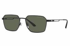 Image of Emporio Armani EA2140 3001/71 Unisex Sunglasses - Matte Black Frame, Dark Green