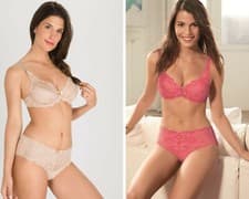 Image of Playtex Flower Elegance Underwire Bra or Midi Brief Melon Punch Pink or Nude