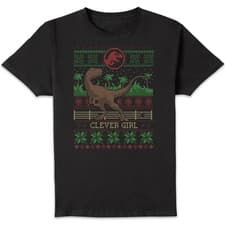 Image of Jurassic Park Clever Girl Men's Christmas T-Shirt - Black