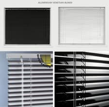 Image of Aluminium Metal Venetian Blinds Trimable Easy Fit 25mm Slat Home Office All Size